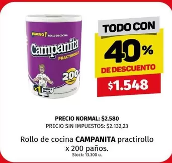 Campanita - practirollo x 200 paños