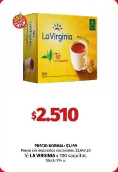 La Virginia - Té x 100 saquitos