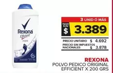 Rexona - Polvo Pedico Original Efficient