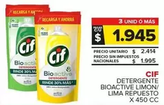 Cif - Detergente Bioactive Limon/ Lima Repuesto
