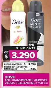 Dove - Antitranspirante Aerosol Varias Fragancias 