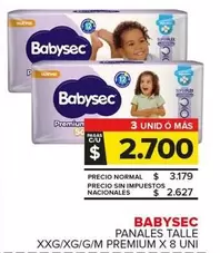 Babysec - Panalles Talle XXG/XG/G/M Premium