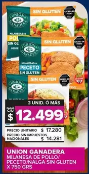 Union Ganadera - Milanesa De Pollo/ Peceto/Nalga Sin Gluten