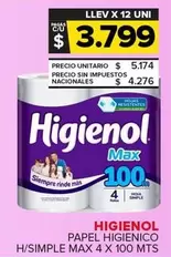 Higienol - Papel Higienico H/ Simple Max