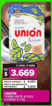 Unión - Yerba Mate 4 Flex Liviana 