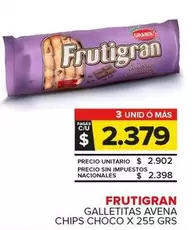 Frutigran - Galletitas Avena Chips Choco