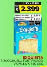 Exquisita - Bizcochuelo Fortificado Vainilla