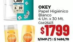 Okey - Papel Higiénico Blanco