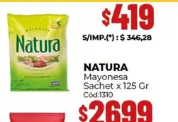 Natura - Mayonesa Sachet x 125 Gr