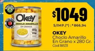 Okey - Choclo Amarillo En Grano x 280 Gr.