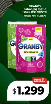 Granby - Jabon liq matic rosas d/p x800ml