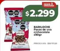 Bariloche - Pasas de uva c/chocolate