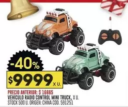 Origen - VEHICULO RADIO CONTROL MINI TRUCK, XU