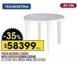 Tramontina - MESA PLASTICA REDONDA CASSINO