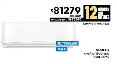 Noblex - Aire Acondicionado Cod: 85930
