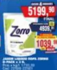 Zorro - JABON LIQUIDO ROPA ZORRO