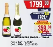 X$ - SIDRA PRIMERA MARCA