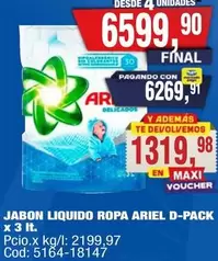 Ariel - JABON LIQUIDO ROPA D-PACK