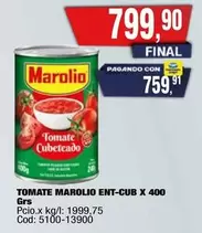 Marolio - TOMATE ENT-CUB X 400