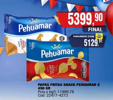Pehuamar - PAPAS FRITAS SNACK PEHUAMAR X