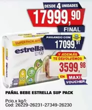 Estrella - PAÑAL BEBE SUP PACK
