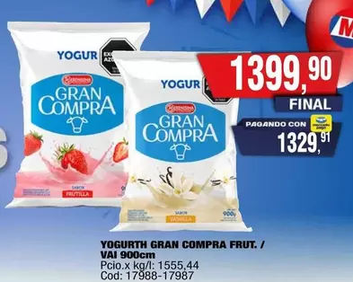 Gran Compra - YOGURTH GRAN COMPRA FRUT. / VAI 900cm