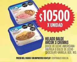 Arcor - HELADO BALDE 3 CREMAS