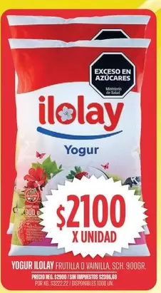 Ilolay - YOGUR FRUTILLA O VAINILLA
