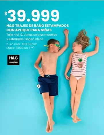 Origen - TRAJES DE BAÑO ESTAMPADOS CON APLIQUE PARA NIÑAS