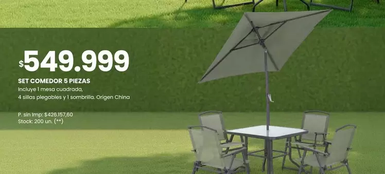 Origen - SET COMEDOR 5 PIEZAS