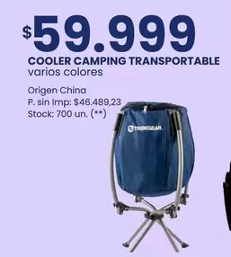 Origen - COOLER CAMPING TRANSPORTABLE