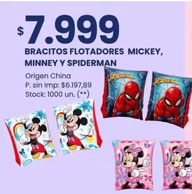 Spiderman - BRACITOS FLOTADORES MICKEY, MINNEY Y SPIDERMAN
