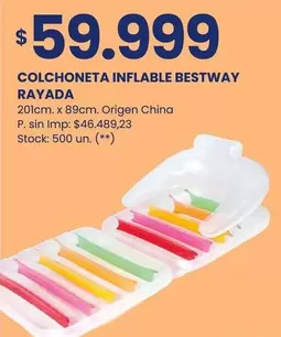 Bestway - COLCHONETA INFLABLE RAYADA