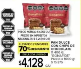 Bonafide - PAN DULCE CON CHIPS DE CHOCOLATE