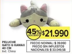 PELUCHE GATO G KAWAII