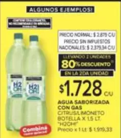 H2oh - AGUA SABORIZADA CON GAS CITRUS LIMONETO
