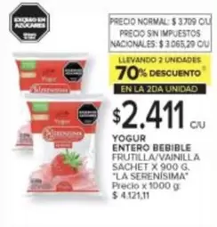 La Serenísima - YOGUR ENTERO BEBIBLE FRUTILLA/VAINILLA