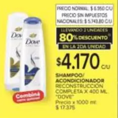 Dove - SHAMPOO/ACONDICIONADOR RECONSTRUCCIÓN COMPLETA X 400 ML