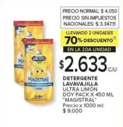 Magistral - DETERGENTE LAVAVAJILLA ULTRA LIMÓN