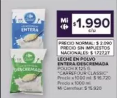 X$ - LECHE EN POLVO ENTERA/DESCREMADA