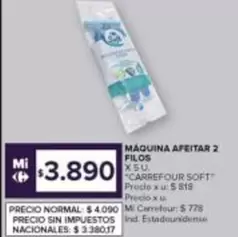 Carrefour - MAQUINA AFEITAR 2 FILOS