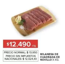 X$ - MILANESA DE CUADRADA DE NOVILLO X KG.