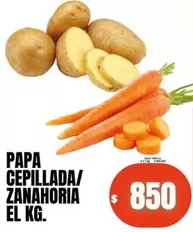 PAPA CEPILLADA/ ZANAHORIA
