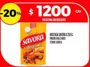 Savora - MOSTAZA X 250 G