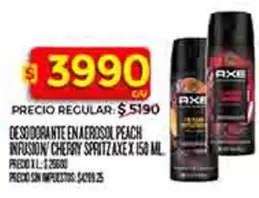 Axe - DESODORANTE EN AEROSOL PEACH INFUSION/ CHERRY SPRITZ