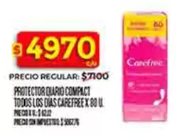 Carefree - PROTECTOR DIARIO COMPACT TODOS LOS DÍAS X 80 U