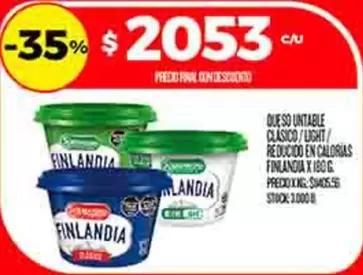 Finlandia - QUESO UNTABLE CLASICO/LIGHT/REDUCIDO EN CALORIAS