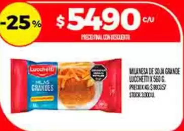 Lucchetti - MILANESA DE SOJA GRANDE