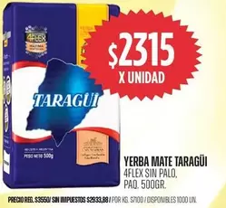 X$ - YERBA MATE TARAGÜI