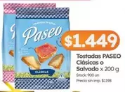 Paseo - Tostadas Clásicas o Salvado